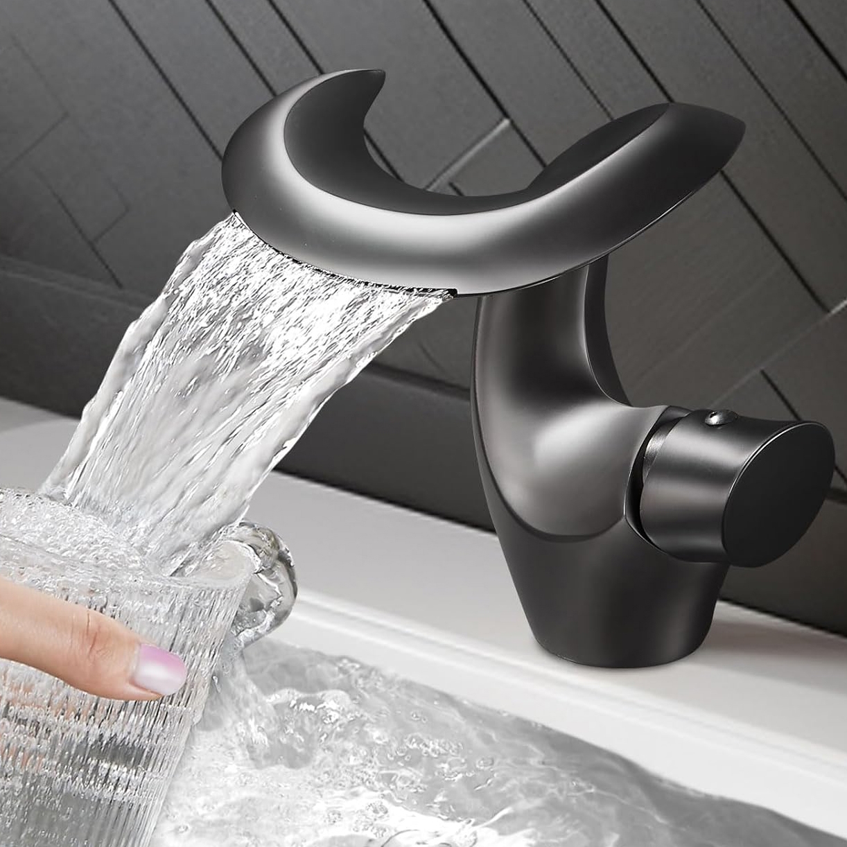 BathSelect BS7758MB Matte Black Bathroom Faucet
